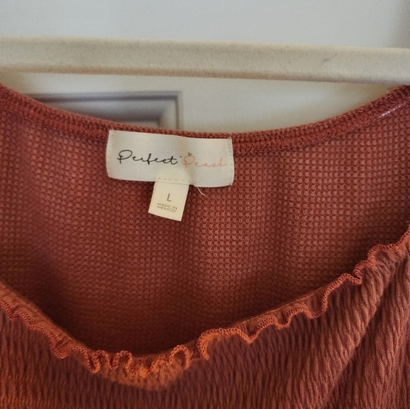 Perfect Peach Mauve feminine Babydoll Tunic Size Large - Picture 4 of 5